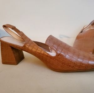 Sling back block heel